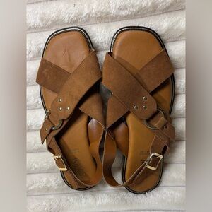 Elegant Brown Leather Sandals